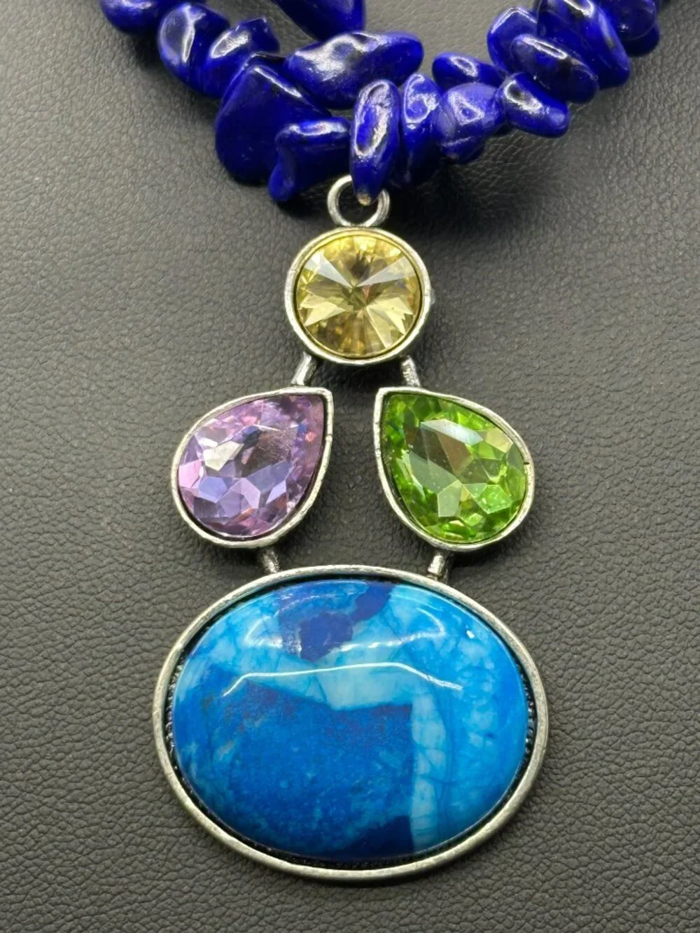 Novadab Handcrafted Cobalt Blue Nugget Crystal Pendant